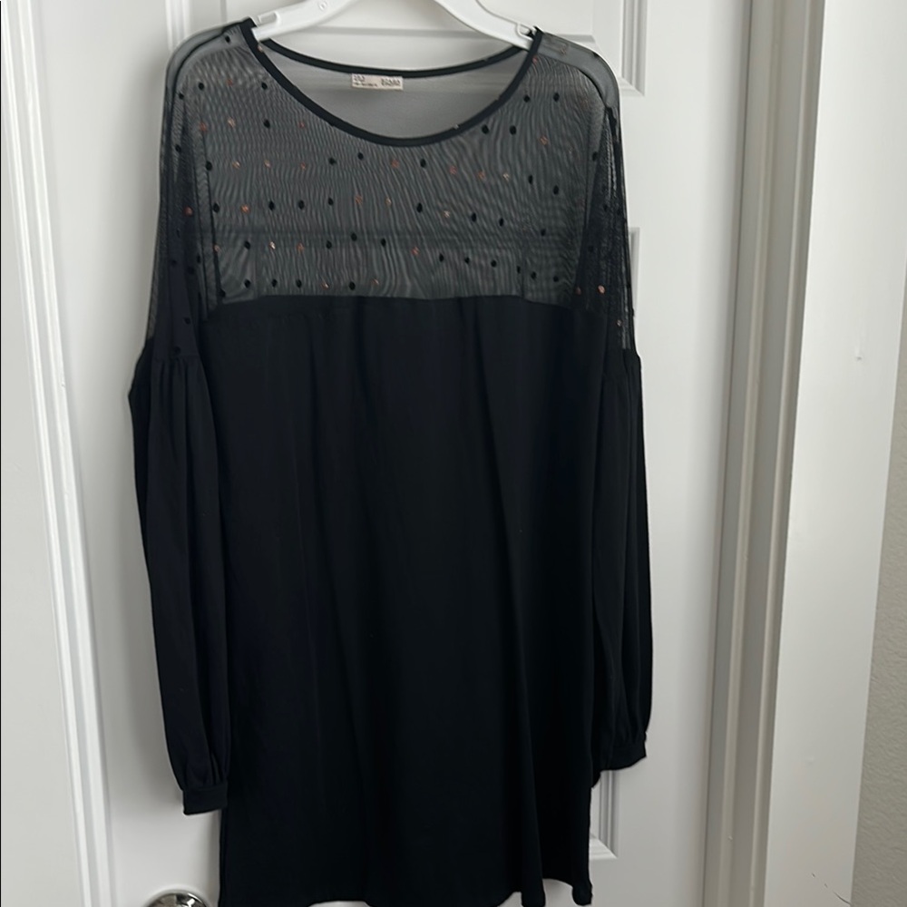 Elegant Zara Black Sheer Top